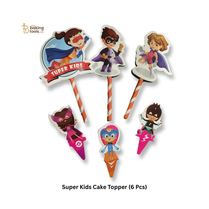 Super Kids Theme Cake Topper (6 Pcs) - thebakingtools.com