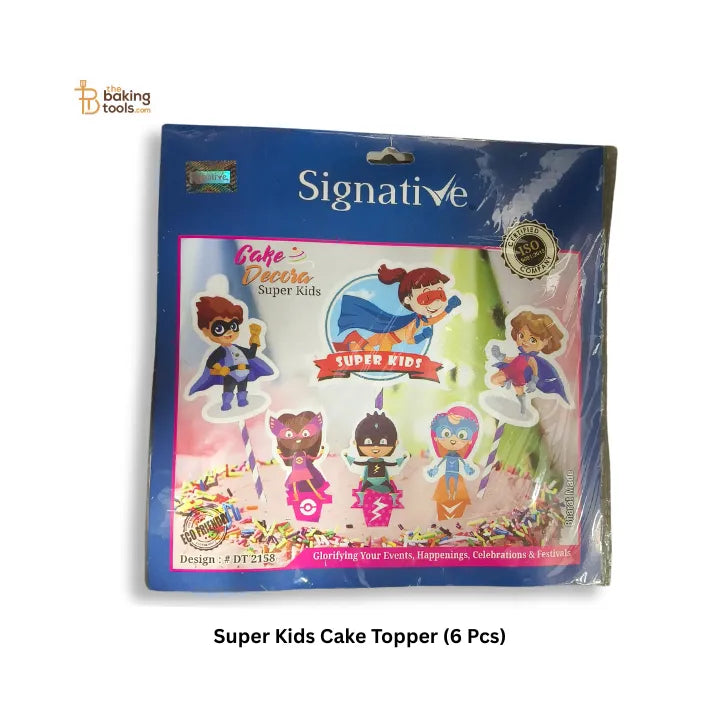 Super Kids Theme Cake Topper (6 Pcs) - thebakingtools.com