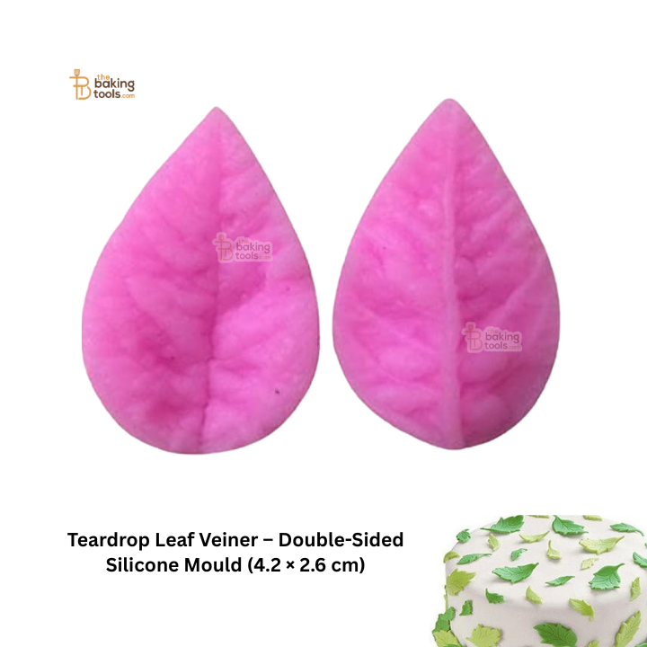 Teardrop Leaf Veiner – Double-Sided Silicone Mould (4.2 × 2.6 cm) | #800