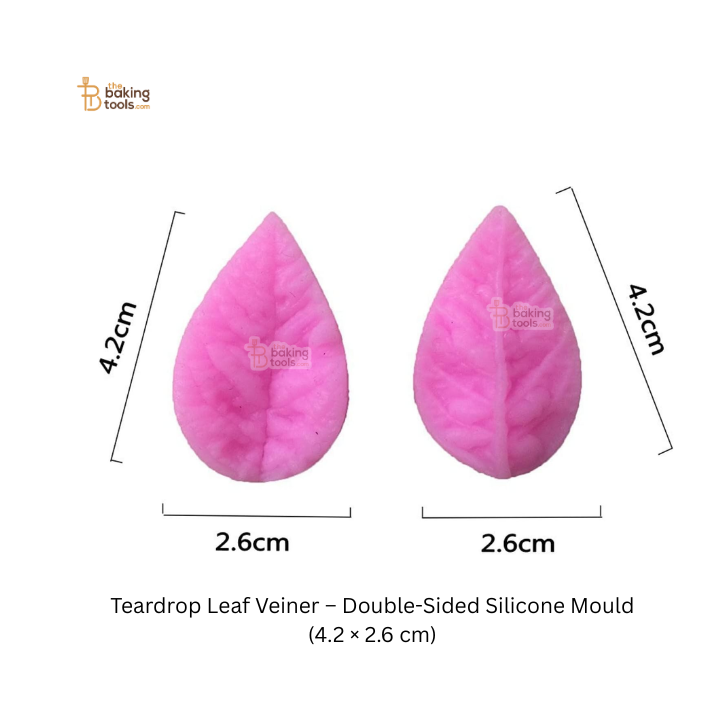Teardrop Leaf Veiner – Double-Sided Silicone Mould (4.2 × 2.6 cm) | #800