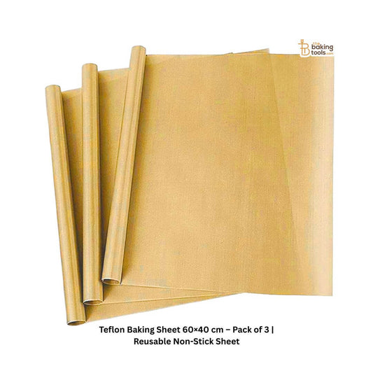 Teflon Baking Sheet 60 x 40 cm Pack of 3 Reusable Non-Stick Sheet