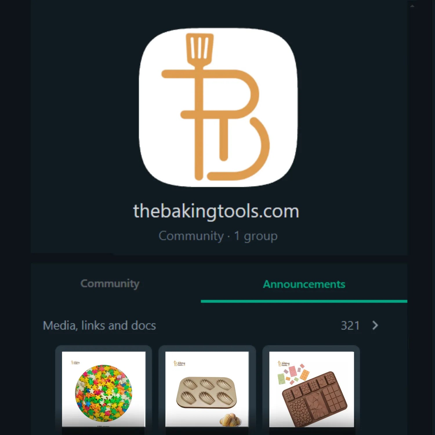 Its a scrrenshot of  The Baking Tools Whats App Communtiy