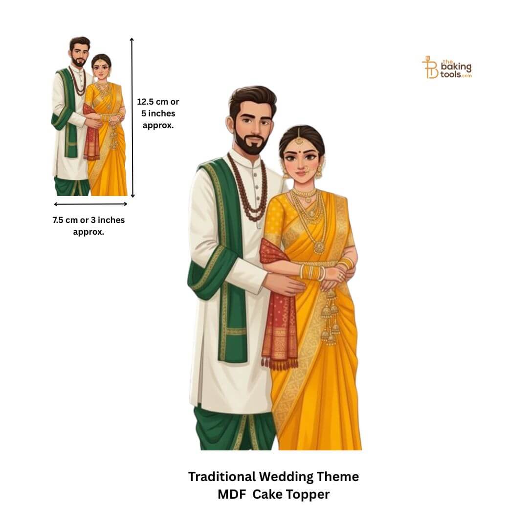 Traditional Wedding  MDF Theme Cake Topper