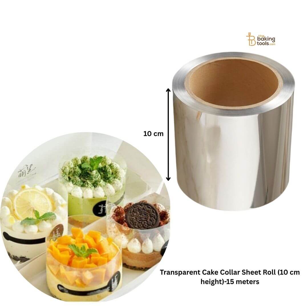Transparent Mousse Cake Collar Sheet Roll (10 cm height)-15 meters - Thick