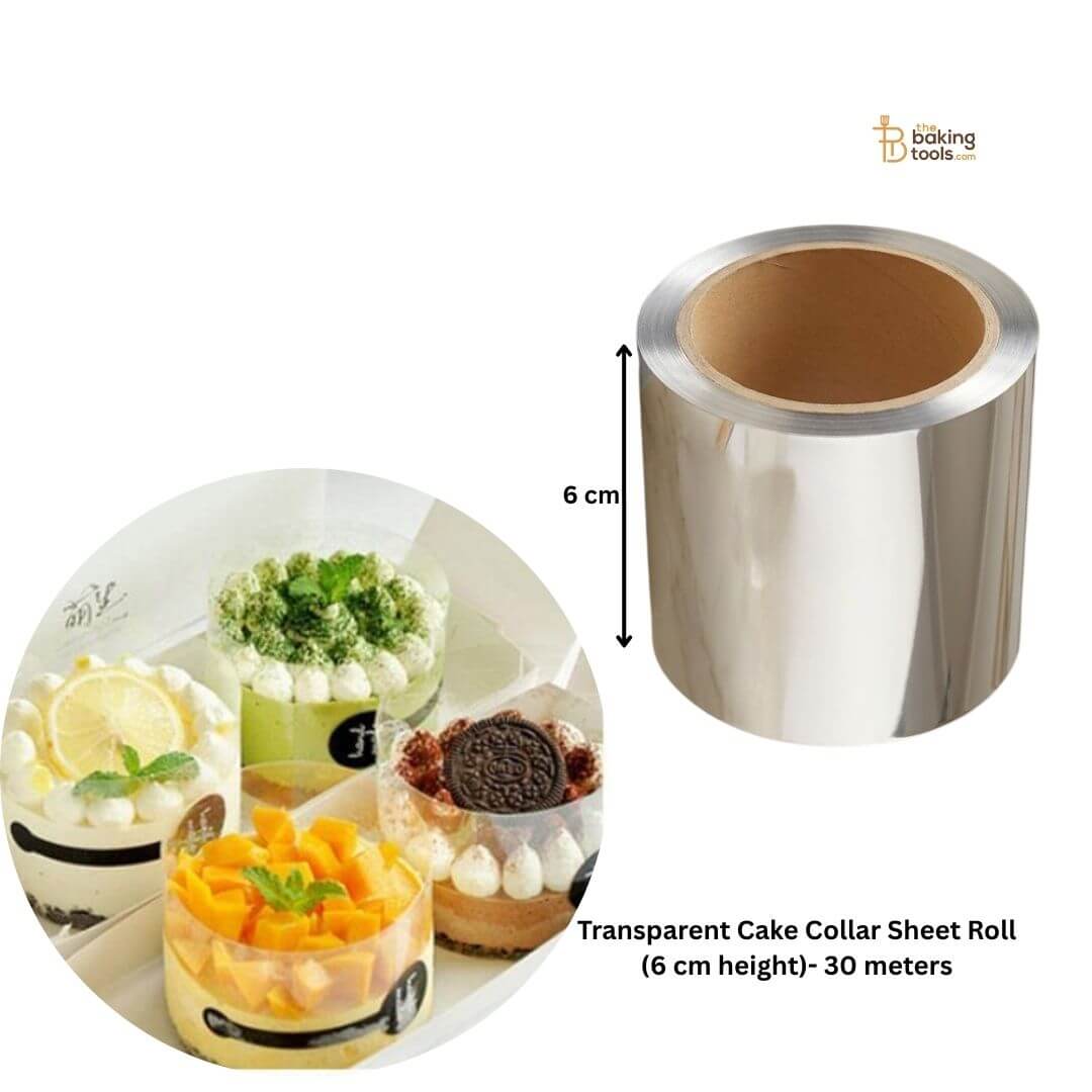 Transparent Mousse Cake Collar Sheet Roll (6 cm height)- 30 meters - Thick