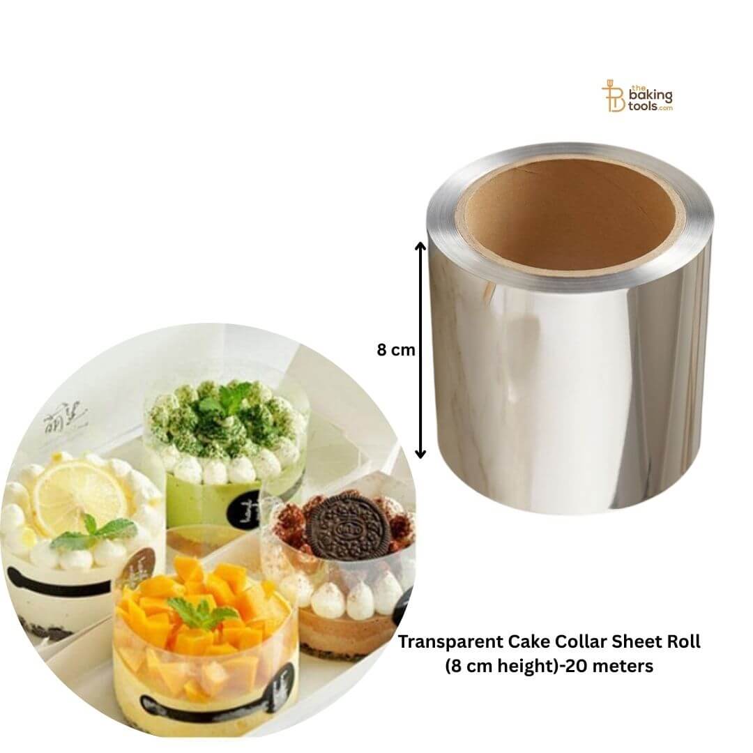 Transparent Mousse Cake Collar Sheet Roll (8 cm height)- 20 meters - Thick