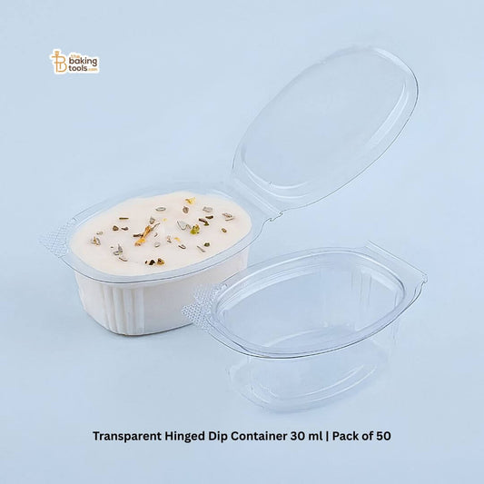 Transparent Hinged Dip Container 30 ml | Pack of 50 with other container
