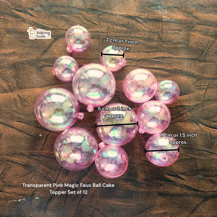 Transparent Pink Magic Faux Ball Cake Topper Set of 12 (No Damage Claim)