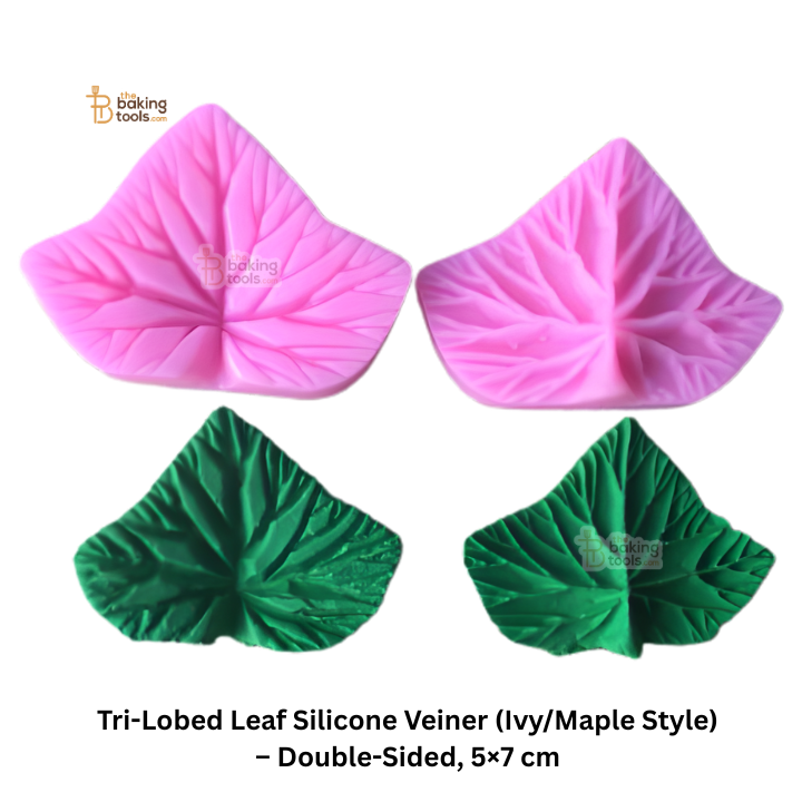 Tri-Lobed Leaf Silicone Veiner (Ivy/Maple Style) – Double-Sided, 5×7 cm | #790