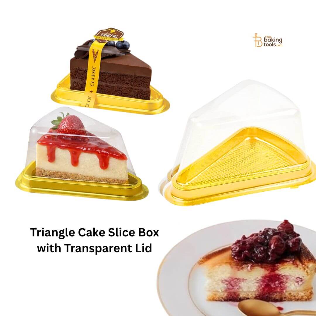 Triangle Cake Cheese Cake Slice Box with Transparent Lid | (Pack of 25)