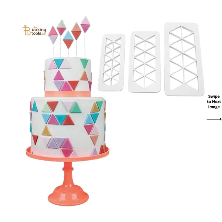 3 Pc Geometry Cake Fondant & Cookie Cutter Set for Baking