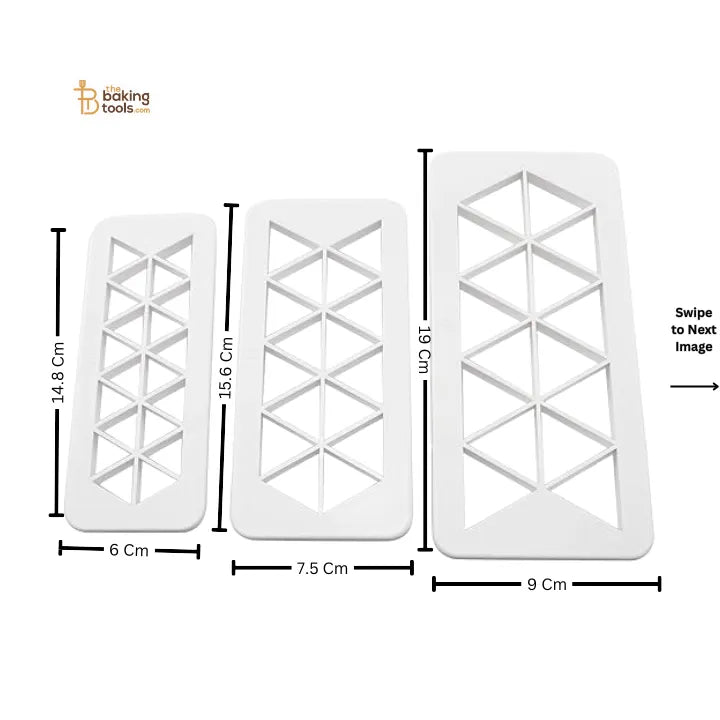 3 Pc Geometry Cake Fondant & Cookie Cutter Set for Baking