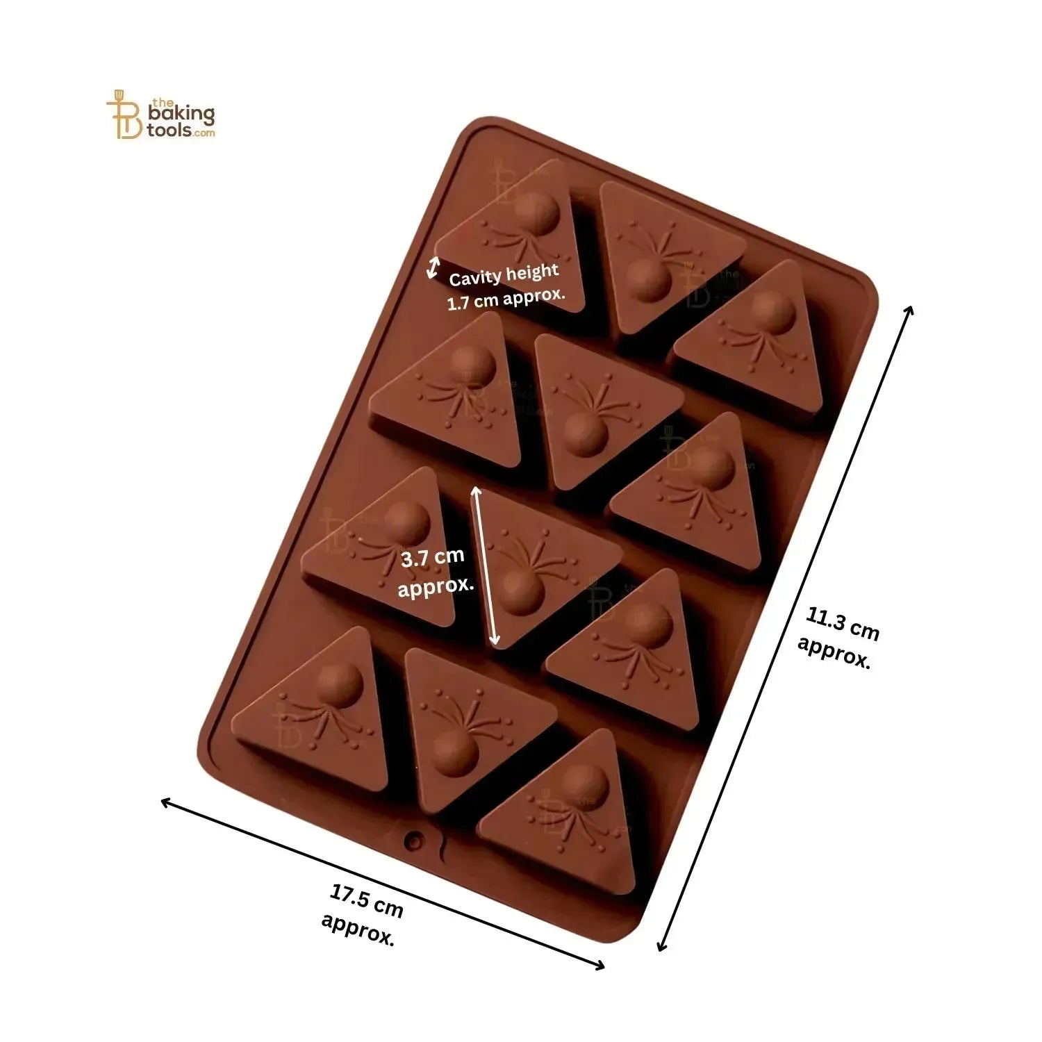 12 cavities Triangular Shape Diwali Firecracker Silicone Chocolate Mould - thebakingtools.com