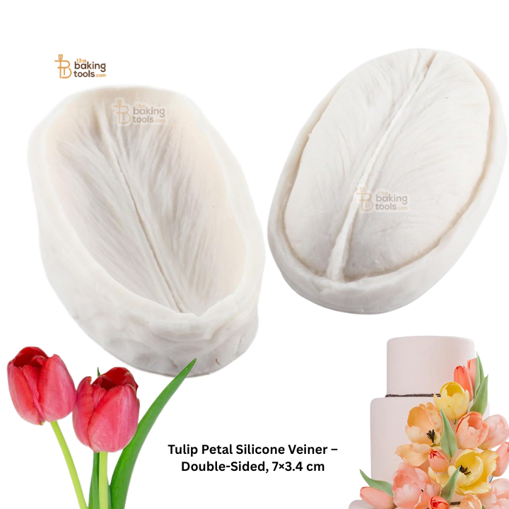 Tulip Petal Silicone Veiner – Double-Sided, 7×3.4 cm | #806