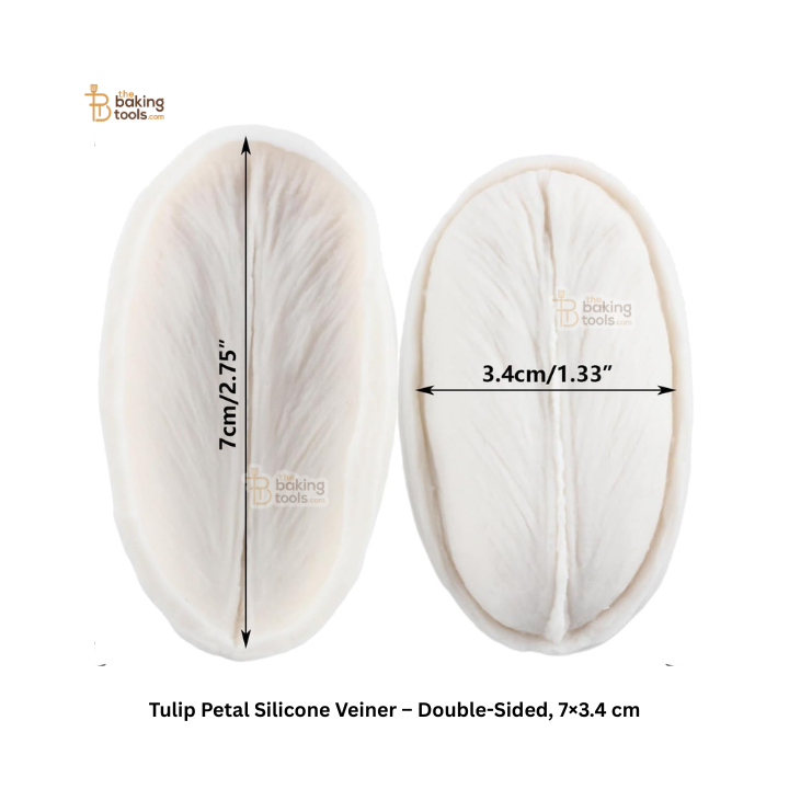 Tulip Petal Silicone Veiner – Double-Sided, 7×3.4 cm | #806
