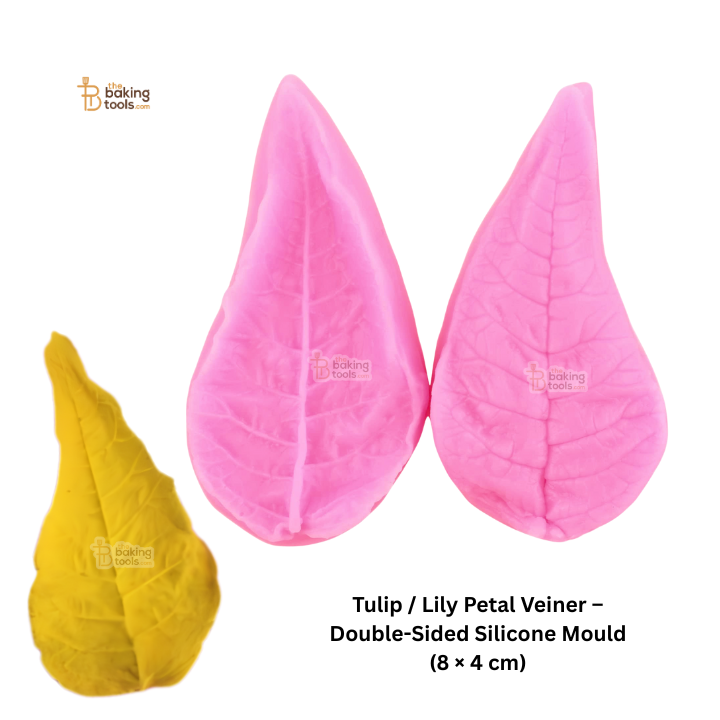 Tulip / Lily Petal Veiner – Double-Sided Silicone Mould (8 × 4 cm) | #796