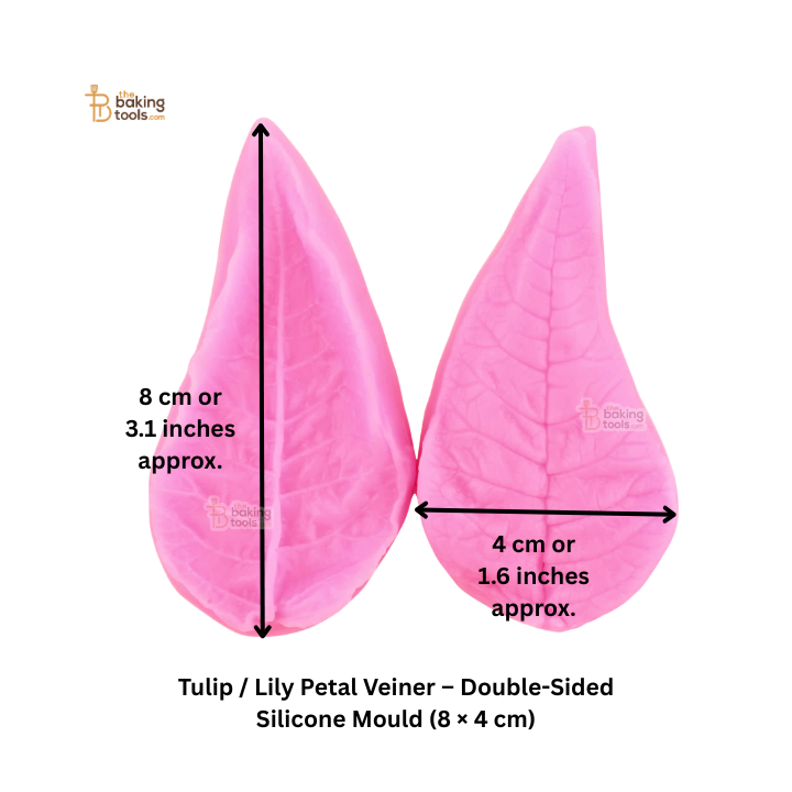 Tulip / Lily Petal Veiner – Double-Sided Silicone Mould (8 × 4 cm) | #796