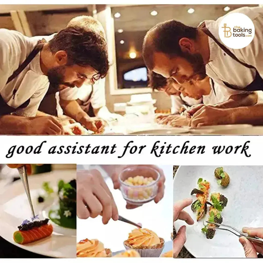 Tweezers Set 4-Piece | Professional Stainless Steel Self-Locking Sugar Craft Tweezers - thebakingtools.com