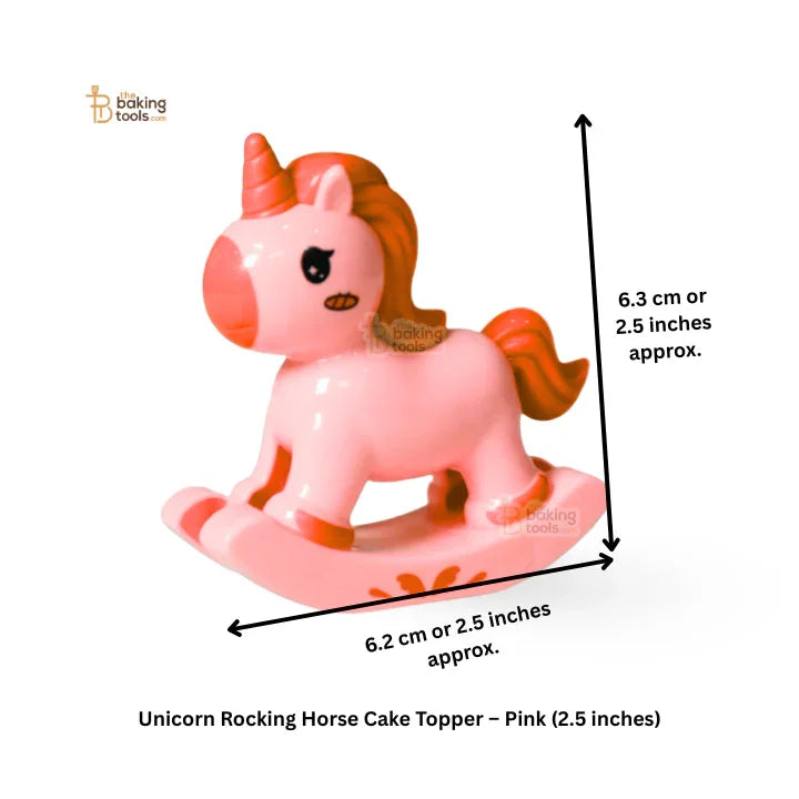 Unicorn Rocking Horse Cake Topper – Pink (2.5 inches)
