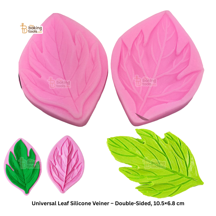 Universal Leaf Silicone Veiner – Double-Sided, 10.5×6.8 cm | #804