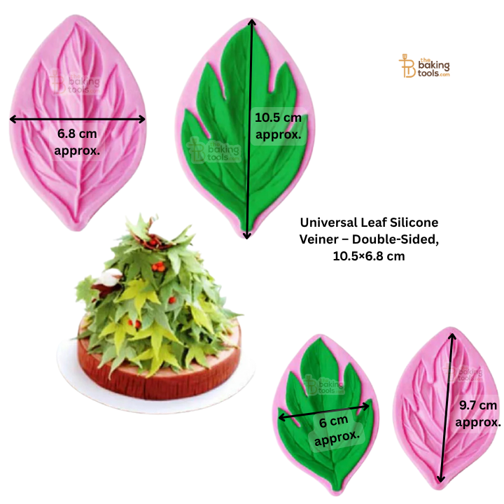 Universal Leaf Silicone Veiner – Double-Sided, 10.5×6.8 cm | #804