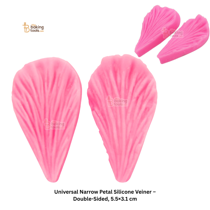 Universal Narrow Petal Silicone Veiner – Double-Sided, 5.5×3.1 cm | #799
