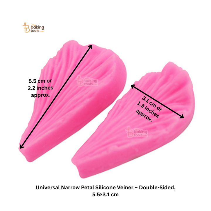 Universal Narrow Petal Silicone Veiner – Double-Sided, 5.5×3.1 cm | #799