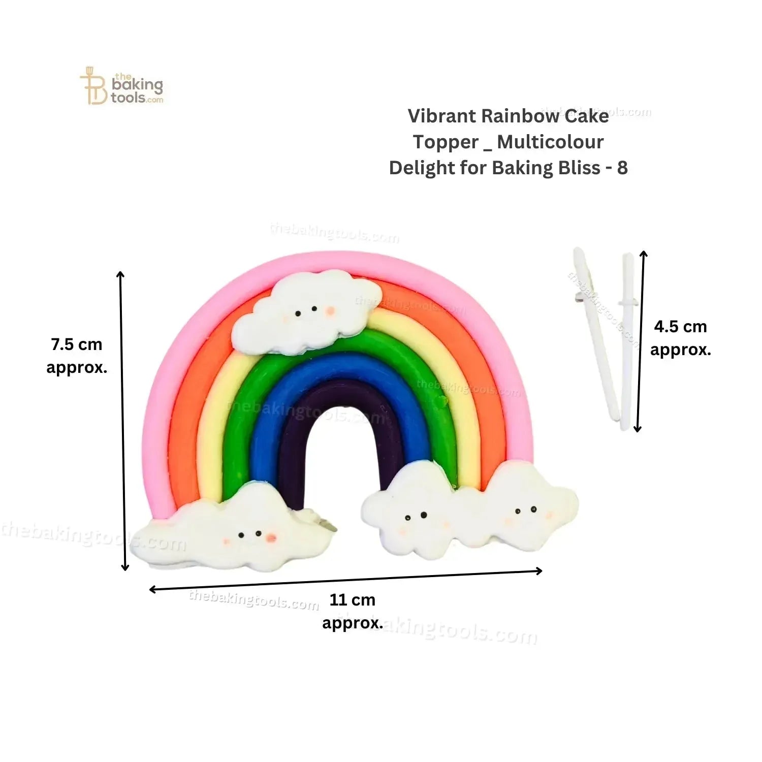 Rainbow Cake Topper With Sticks - 8 - thebakingtools.com