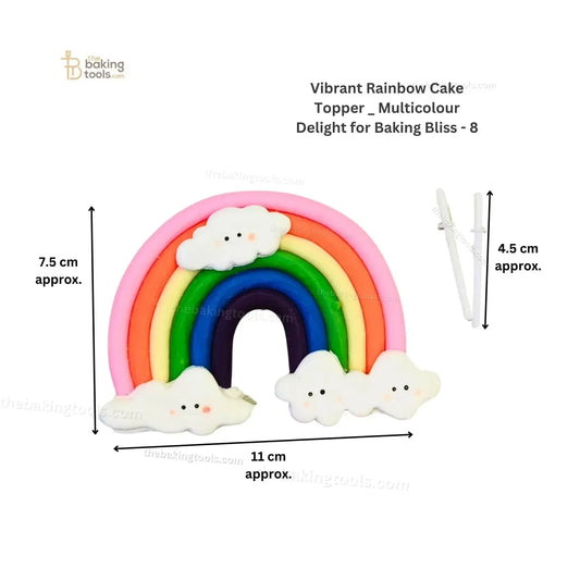 Rainbow Cake Topper With Sticks - 8 - thebakingtools.com