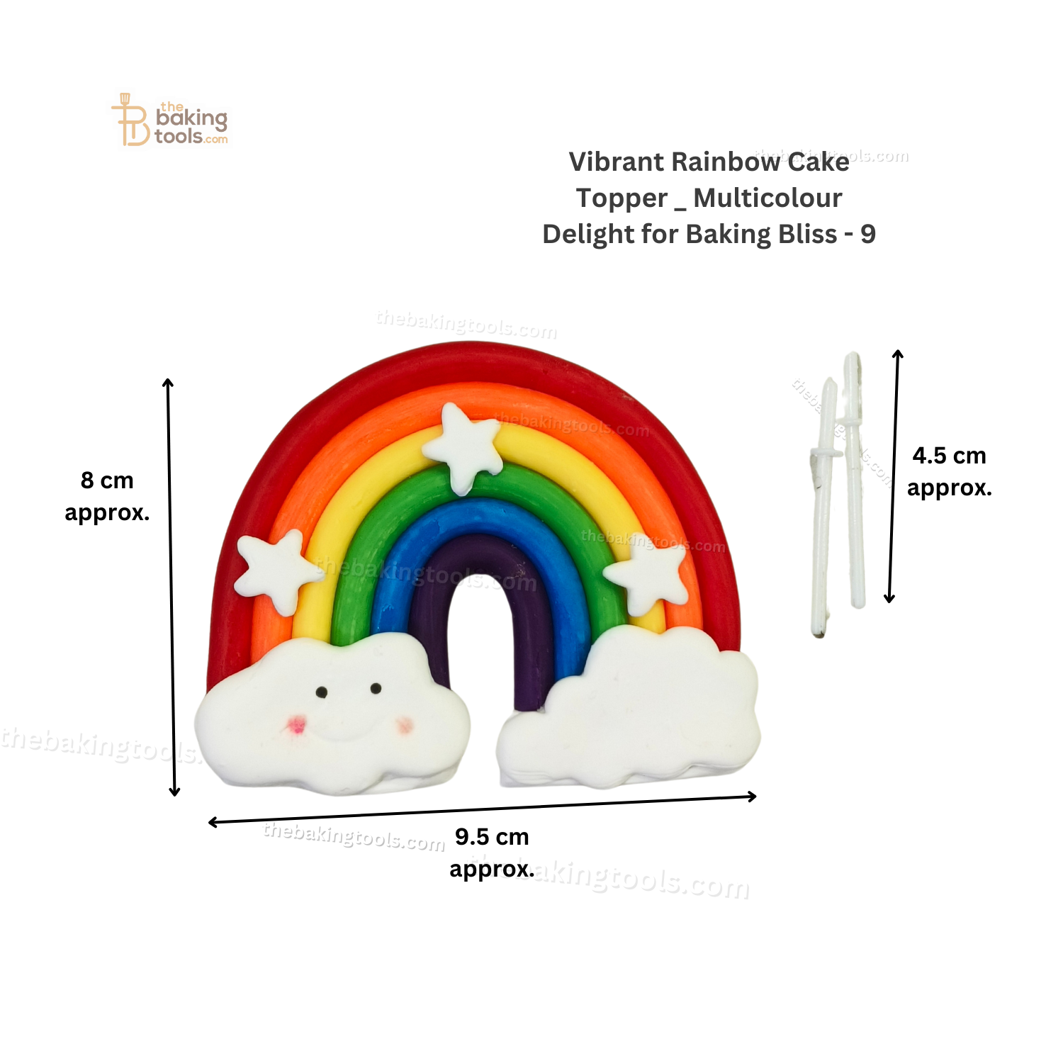 Rainbow Cake Topper With Sticks - 10 - thebakingtools.com