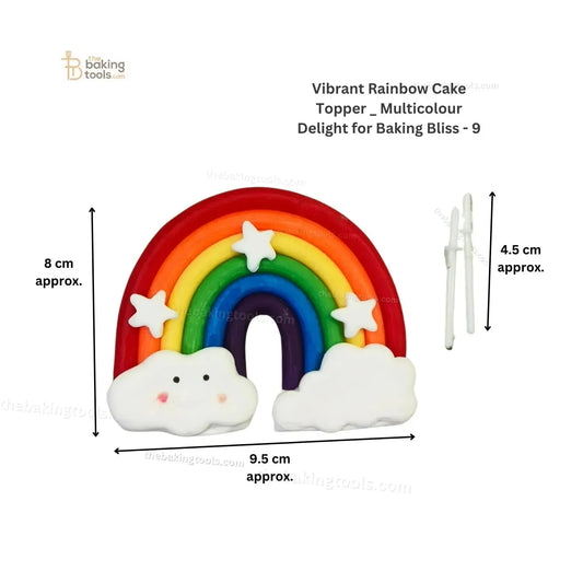 Rainbow Cake Topper With Sticks - 10 - thebakingtools.com