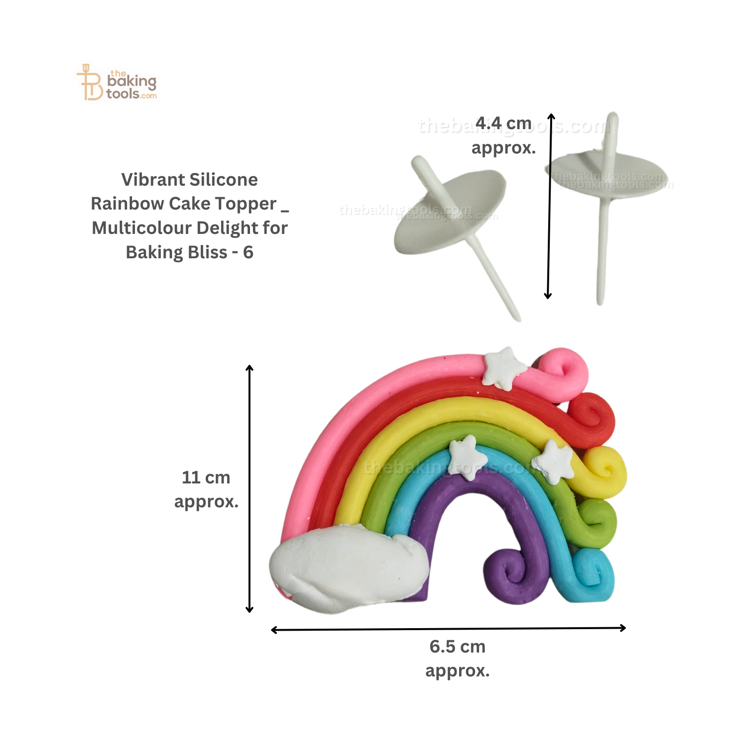 Vibrant Silicone Rainbow Cake Topper _ Multicolour Delight for Baking Bliss - 6 - thebakingtools.com