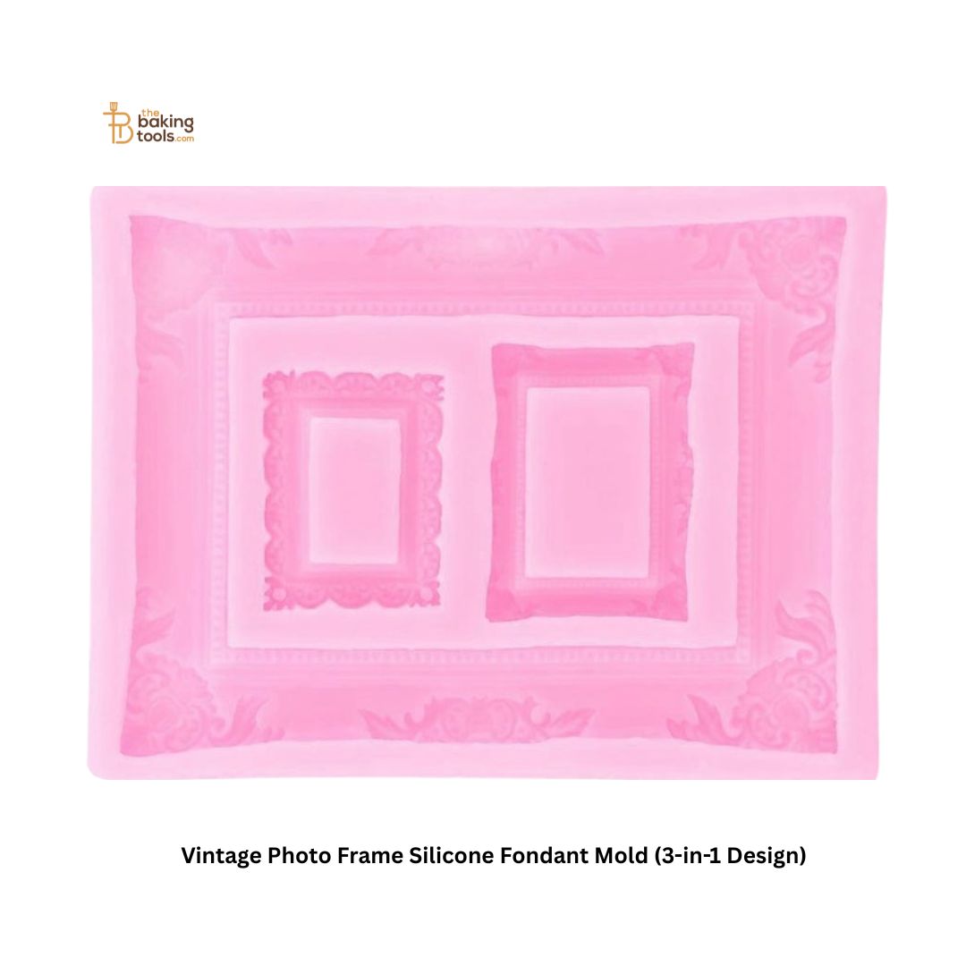 Vintage Photo Frame Silicone Fondant Mold (3-in-1 Design) _  The Baking Tools