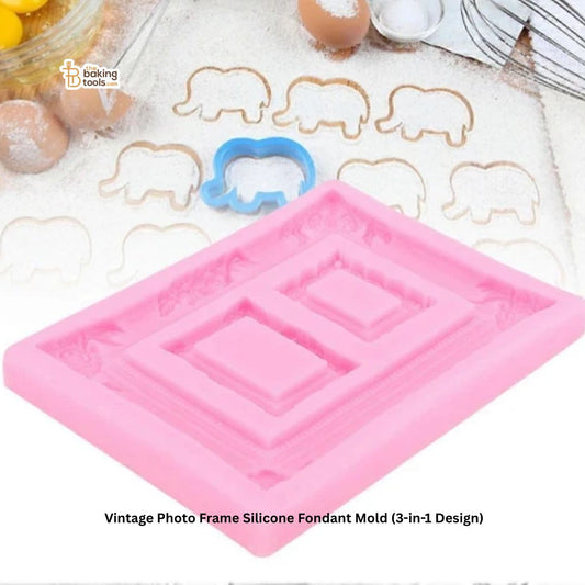 Vintage Photo Frame Silicone Fondant Mold (3-in-1 Design) _  The Baking Tools