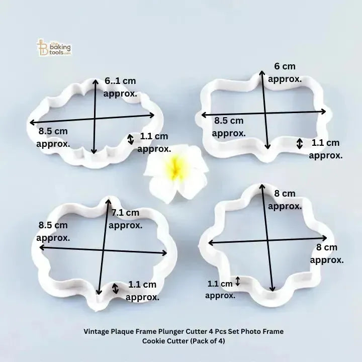 Vintage Plaque Frame Plunger Cutter 4 Pcs Set Photo Frame Cookie Cutter (Pack of 4) - thebakingtools.com