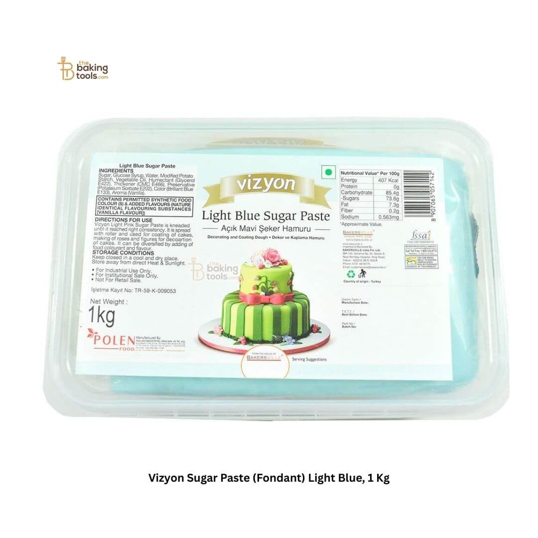 Vizyon Sugar Paste (Fondant) Light Blue, 1 Kg