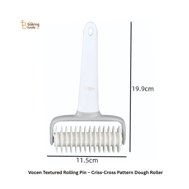 Vocen Textured Rolling Pin – Criss-Cross Pattern Dough Roller