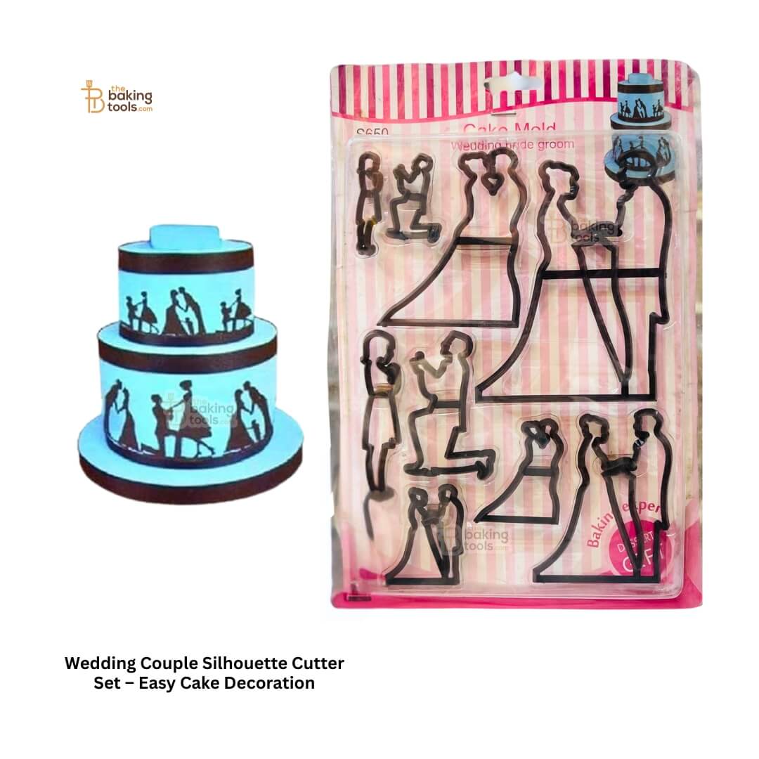 Wedding Couple Silhouette Cutter 9-piece Set with cake decoration 