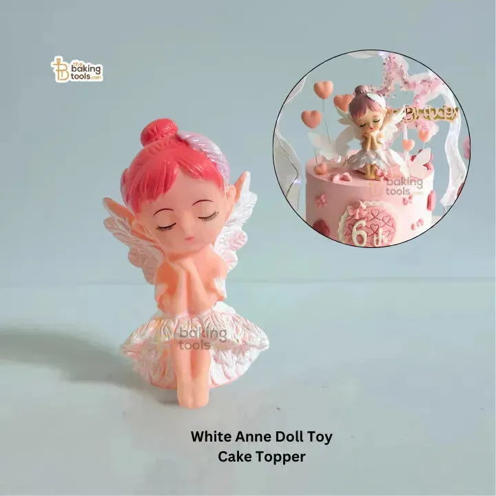 White Anne Doll Angel Girl Toy Cake Topper - thebakingtools.com