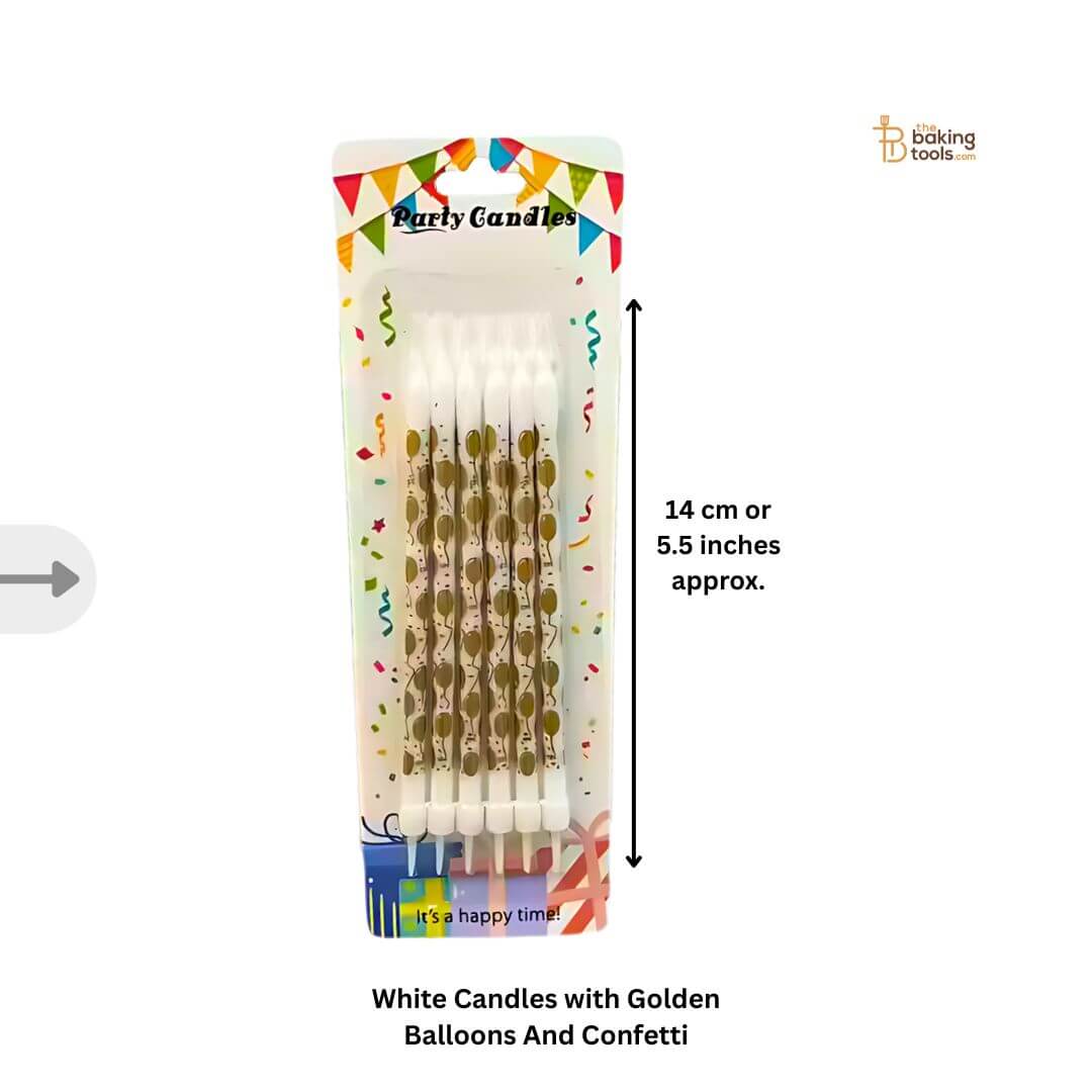 White Candles with Golden Balloons and Dots
