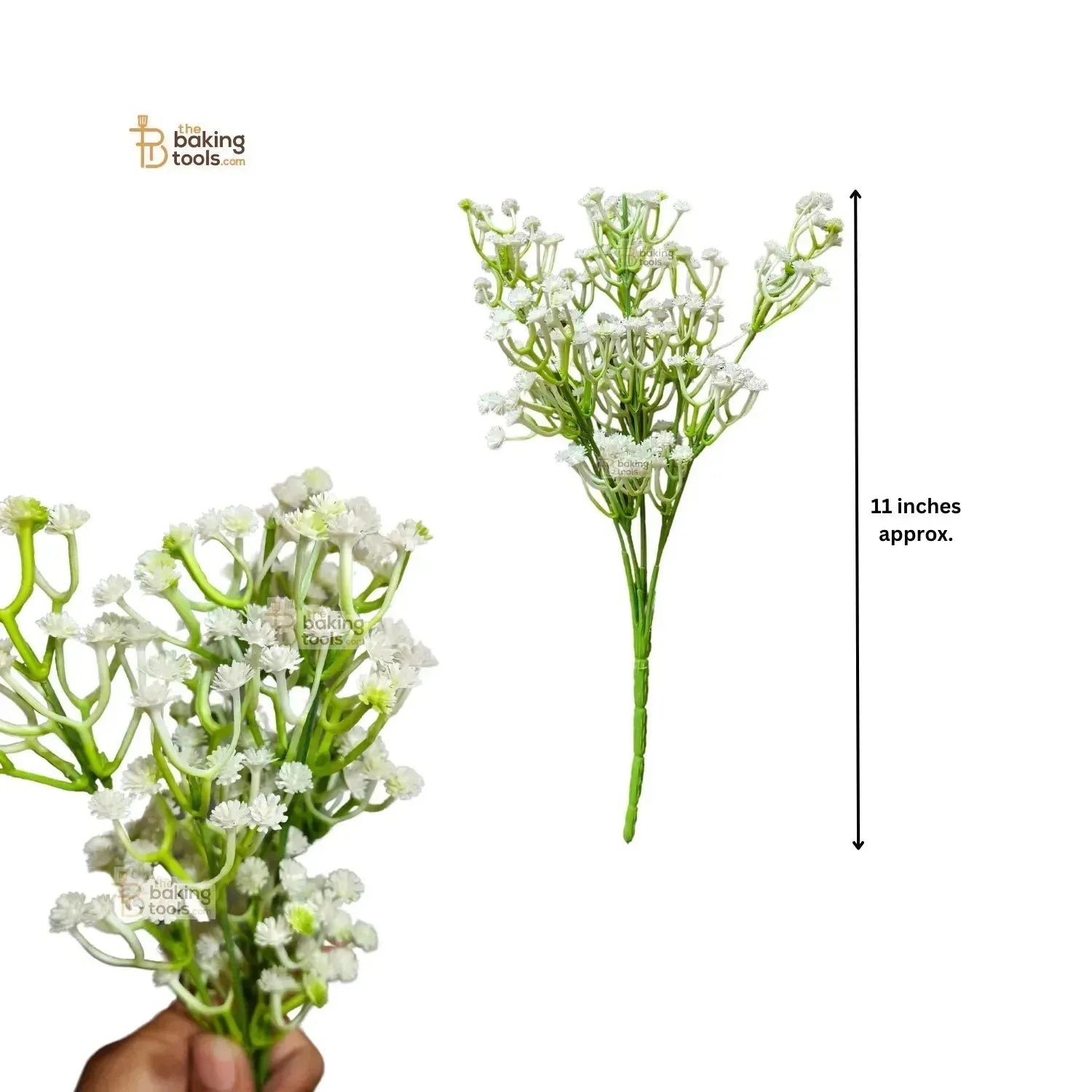 White Gypsy Flower Cake Topper Plastic Artificial Gypsy Flower - thebakingtools.com