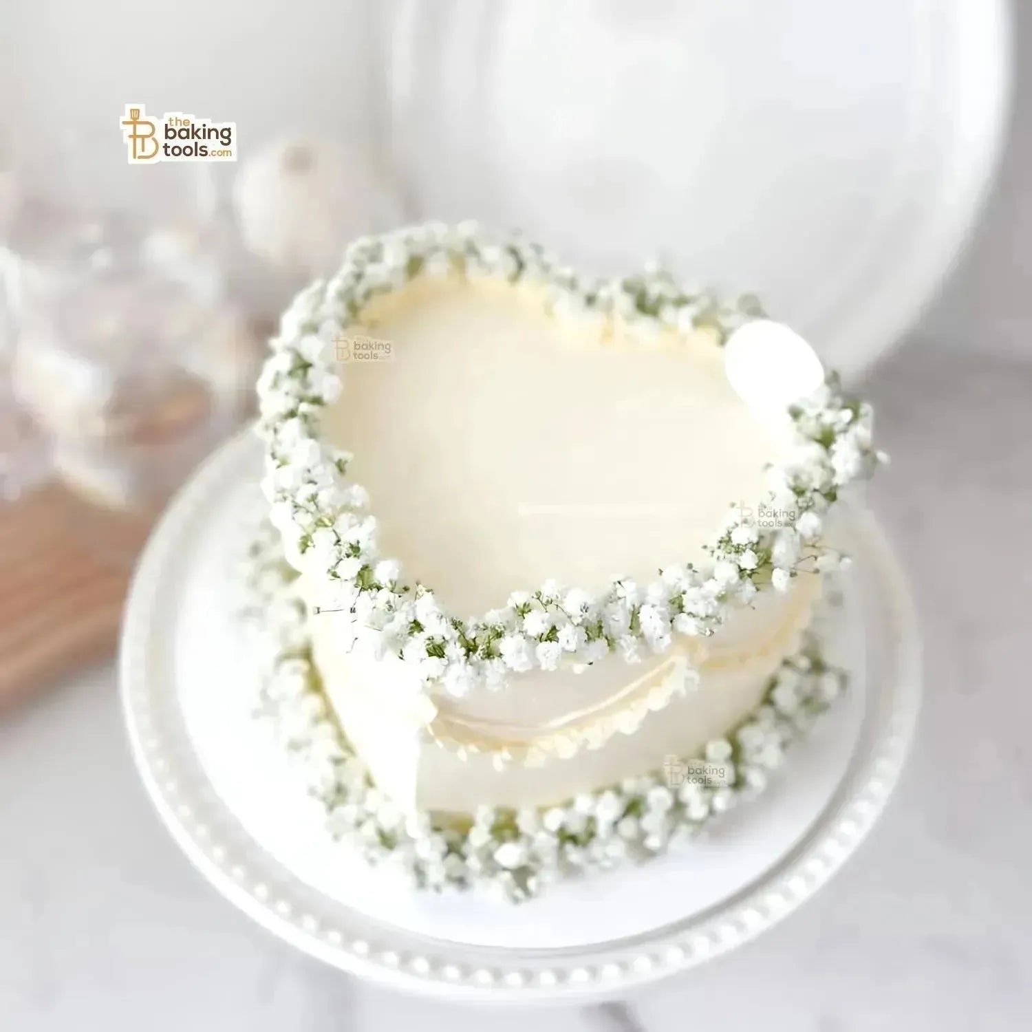 White Gypsy Flower Cake Topper Plastic Artificial Gypsy Flower - thebakingtools.com