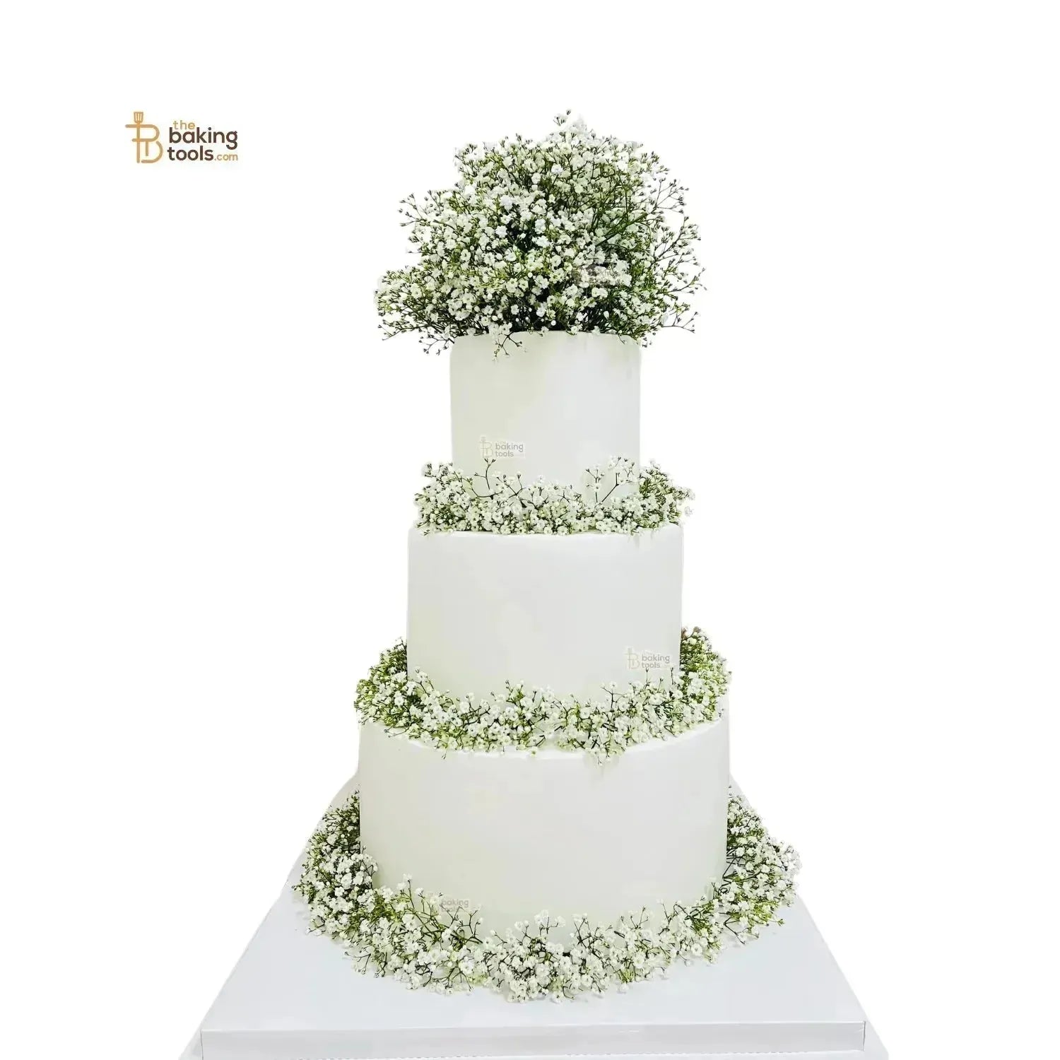 White Gypsy Flower Cake Topper Plastic Artificial Gypsy Flower - thebakingtools.com