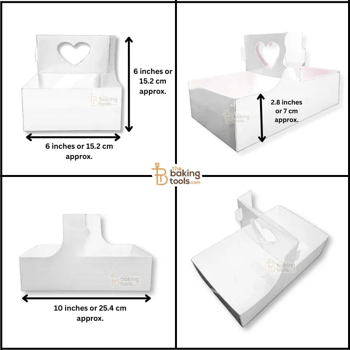 White Hamper Box With Heart Cutout Handle – (Pack of 10) | Gift Box