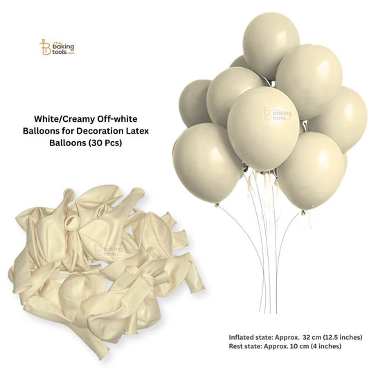 White Balloons for Decoration Latex Balloons (30 Pcs)