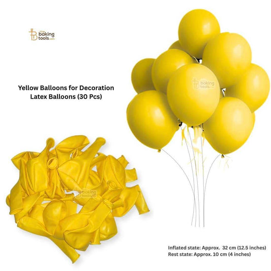 Yellow Balloons for Decoration Latex Balloons (30 Pcs)