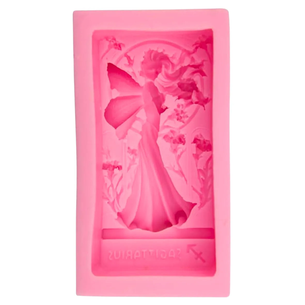 Standing Fairy Angel With Wings & Sagittarius Symbol Angel 1 Silicone Fondant Gum Paste Mould- thebakingtools.com