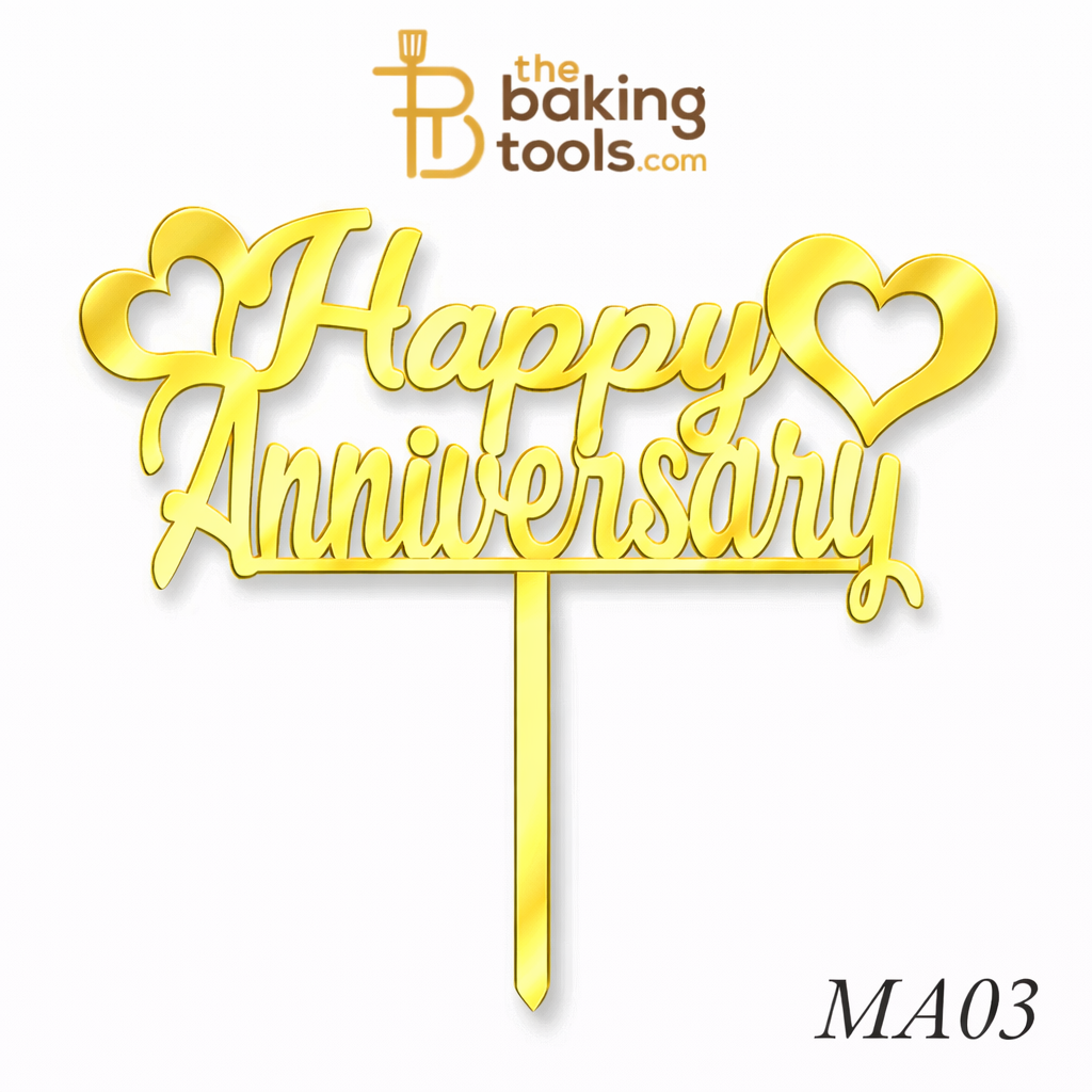 Happy Anniversary Acrylic Cake Topper Tag MA03