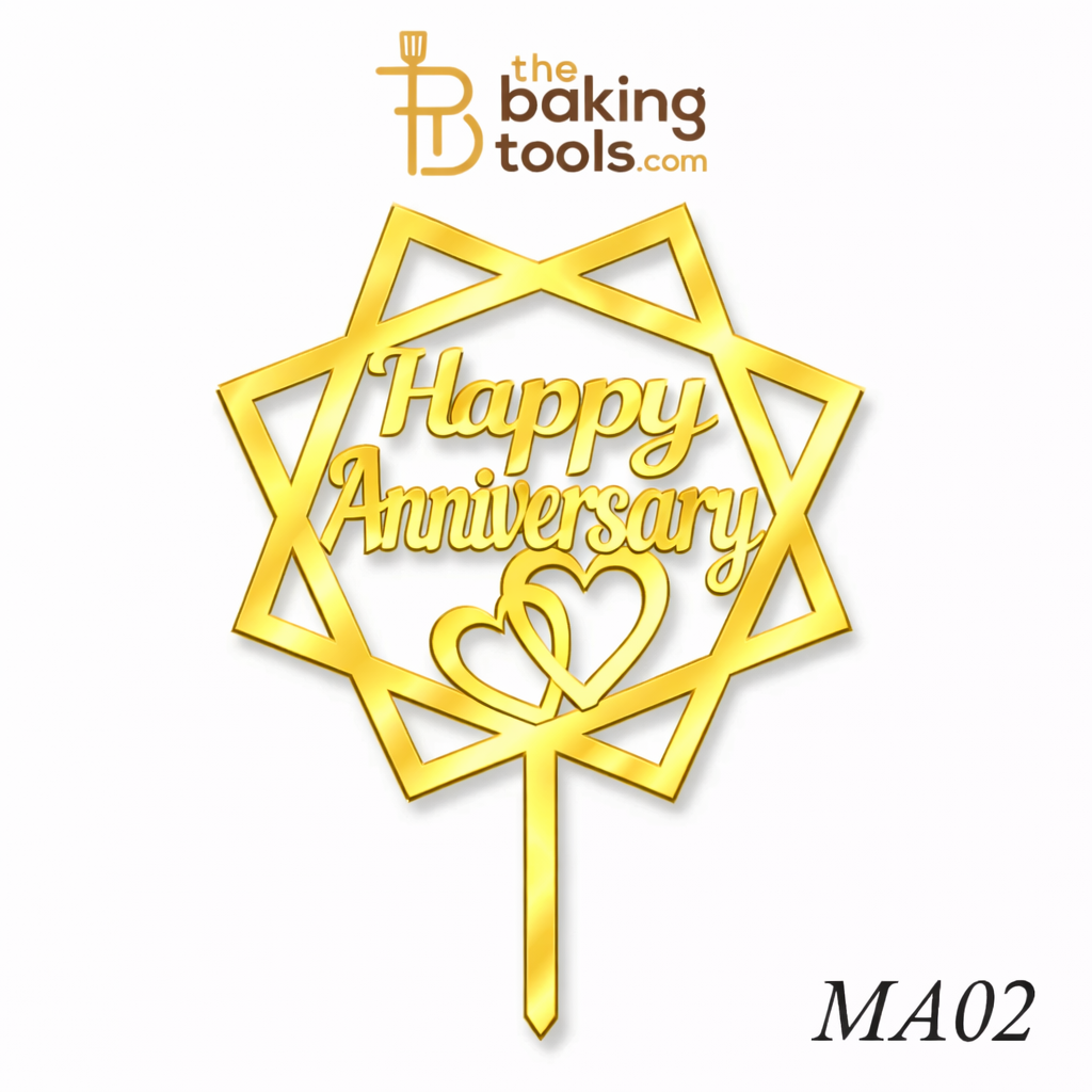 Happy Anniversary Acrylic Cake Topper Tag MA02