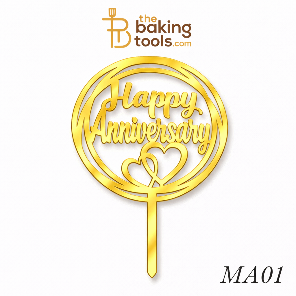 Happy Anniversary Acrylic Cake Topper Tag MA01